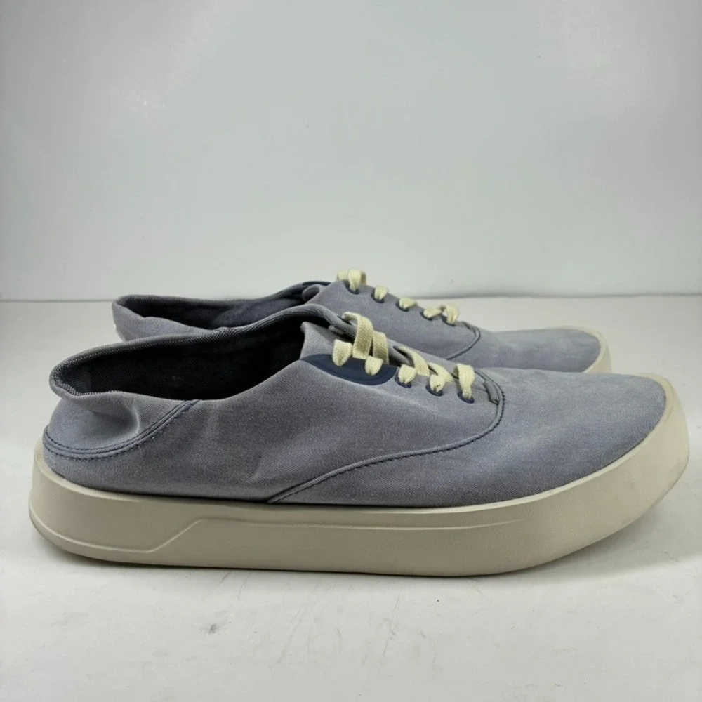 OluKai Tradewind Men's 9 Navy Chambray Linen Casual Everyday Sneakers 10533-5454